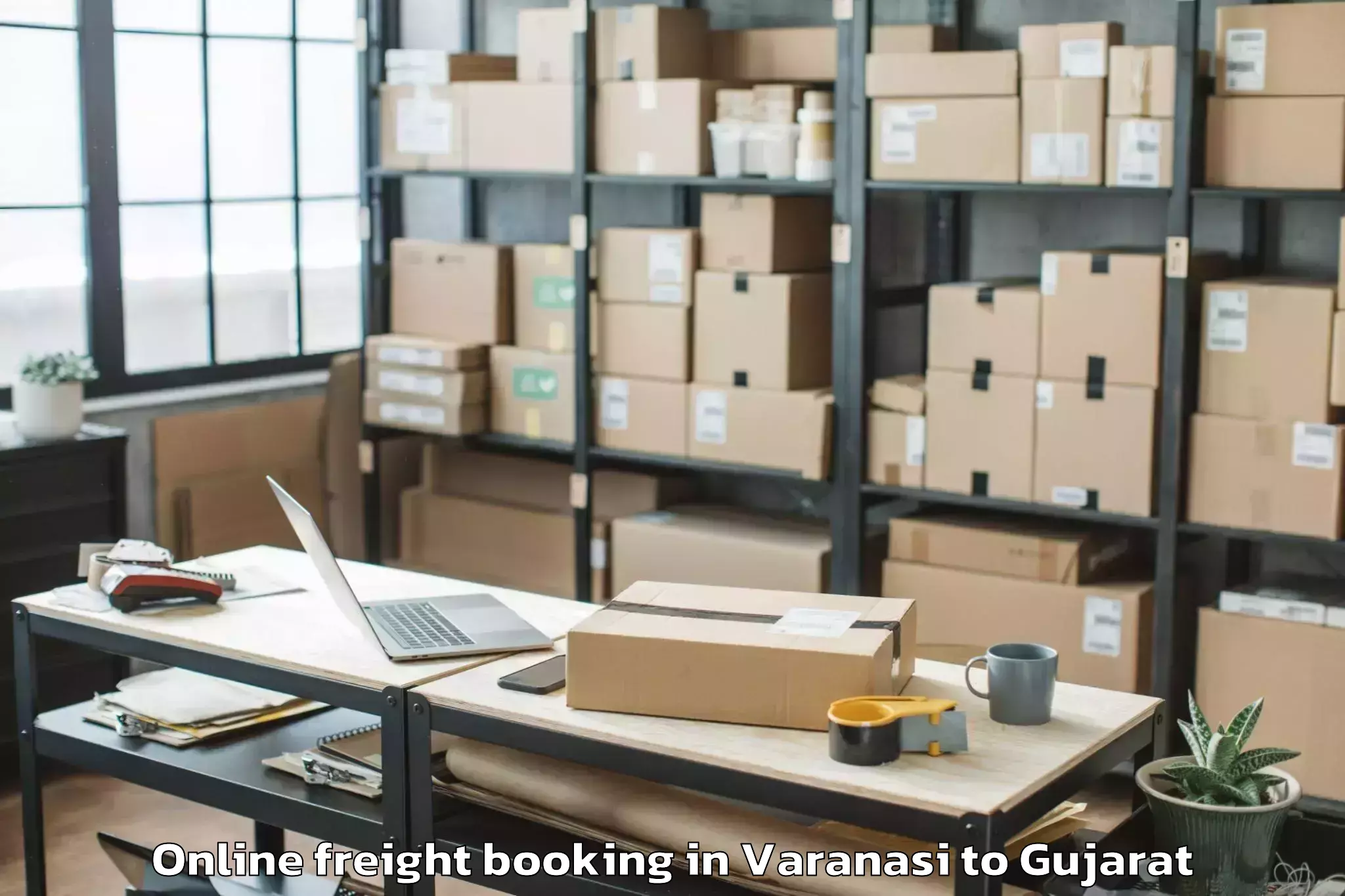 Leading Varanasi to Delvada Online Freight Booking Provider